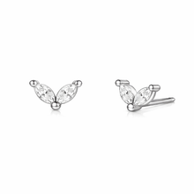 Load image into Gallery viewer, silver butterfly stud earrings