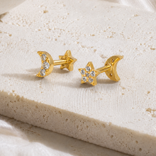 Load image into Gallery viewer, Janelle Double Sided Labret Stud Earring in Gold
