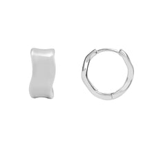 Load image into Gallery viewer, Violet Hoop Earrings in Silver