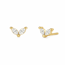 Load image into Gallery viewer, Gold butterfly shaped stud earrings