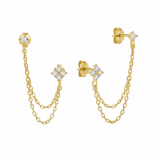 Load image into Gallery viewer, Ciara Chain Double Stud in Gold