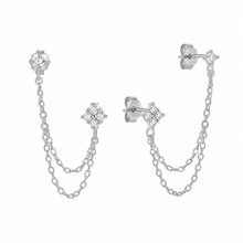 Load image into Gallery viewer, Ciara Chain Double Stud in Silver