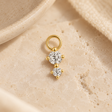 Load image into Gallery viewer, Two Stone Charm in Gold