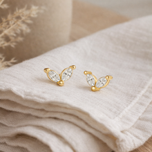 Load image into Gallery viewer, Gold butterfly-shaped earrings