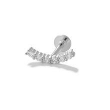 Load image into Gallery viewer, Natalia Flat Back Stud Earring in Silver