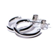 Load image into Gallery viewer, Iris Hoop Earring in Silver