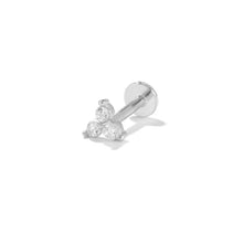 Load image into Gallery viewer, Ivy Flat Back Stud Earring in Silver