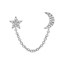 Load image into Gallery viewer, Keira Chain Double Stud Earring in Silver
