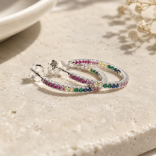 Load image into Gallery viewer, Chelsea Hoop Earrings in Silver