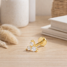 Load image into Gallery viewer, Ivy Flat Back Stud Earring in Gold