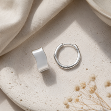Load image into Gallery viewer, Violet Hoop Earrings in Silver