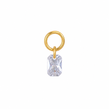 Load image into Gallery viewer, Emerald-Cut Crystal Charm in Gold