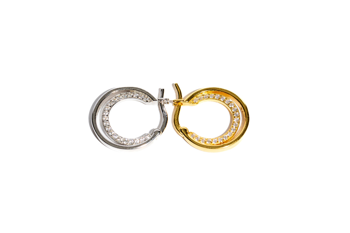 Onyx Hoop Earrings in Silver Matchbox Jewellery UK