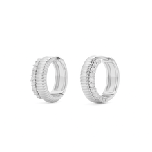 Load image into Gallery viewer, Miley Hoop Earrings in Silver
