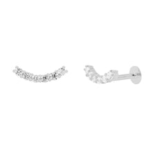 Load image into Gallery viewer, Natalia Flat Back Stud Earring in Silver