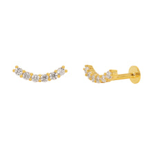 Load image into Gallery viewer, Natalia Flat Back Stud Earring in Gold
