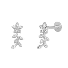 Load image into Gallery viewer, Neveah Flat Back Stud Earring in Silver