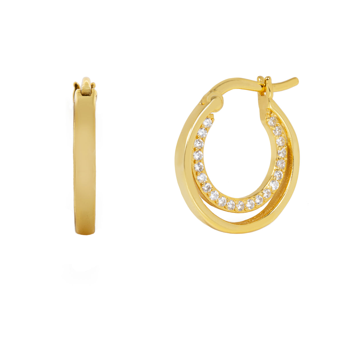 Onyx Hoop Earrings in Gold Matchbox Jewellery UK