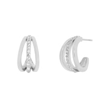 Load image into Gallery viewer, Orla Hoop Earrings in Silver