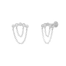 Load image into Gallery viewer, Veronica Flat Back Stud Earring in Silver