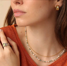 Load image into Gallery viewer, Violet Hoop Earrings in Silver