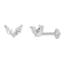 Load image into Gallery viewer, Winona Flat Back Stud Earring in Silver