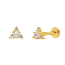 Load image into Gallery viewer, Yael Flat Back Stud Earring in Gold