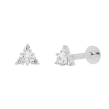 Load image into Gallery viewer, Yael Flat Back Stud Earring in Silver