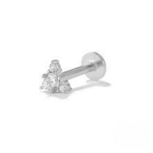 Load image into Gallery viewer, Yael Flat Back Stud Earring in Silver
