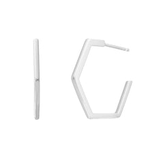 Load image into Gallery viewer, Zuri Hoop Earrings in Silver