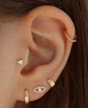 Load image into Gallery viewer, Jade Flat Back Stud Earring in Silver