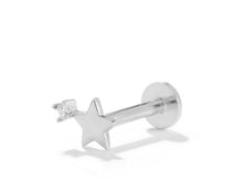 Load image into Gallery viewer, Jemima Flat Back Stud Earring in Silver