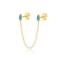 Load image into Gallery viewer, Jolie Chain Double Stud Earring in Gold