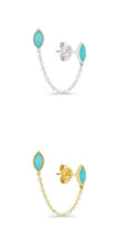 Load image into Gallery viewer, Jolie Chain Double Stud Earring in Silver