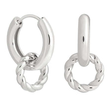 Load image into Gallery viewer, Montana Hoop Earrings in Silver