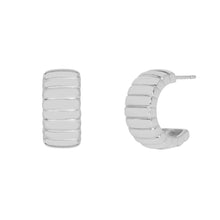 Load image into Gallery viewer, Bridget Hoop Earrings in Silver
