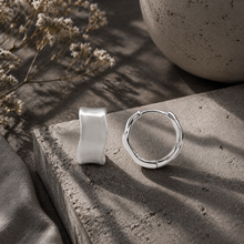 Load image into Gallery viewer, Violet Hoop Earrings in Gold
