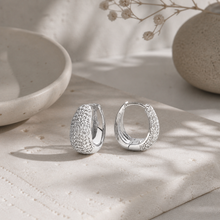 Load image into Gallery viewer, Dottie Hoop Earrings in Silver
