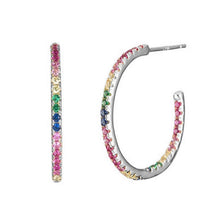 Load image into Gallery viewer, Chelsea Hoop Earrings in Silver
