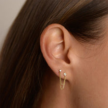 Load image into Gallery viewer, Ciara Chain Double Stud in Gold
