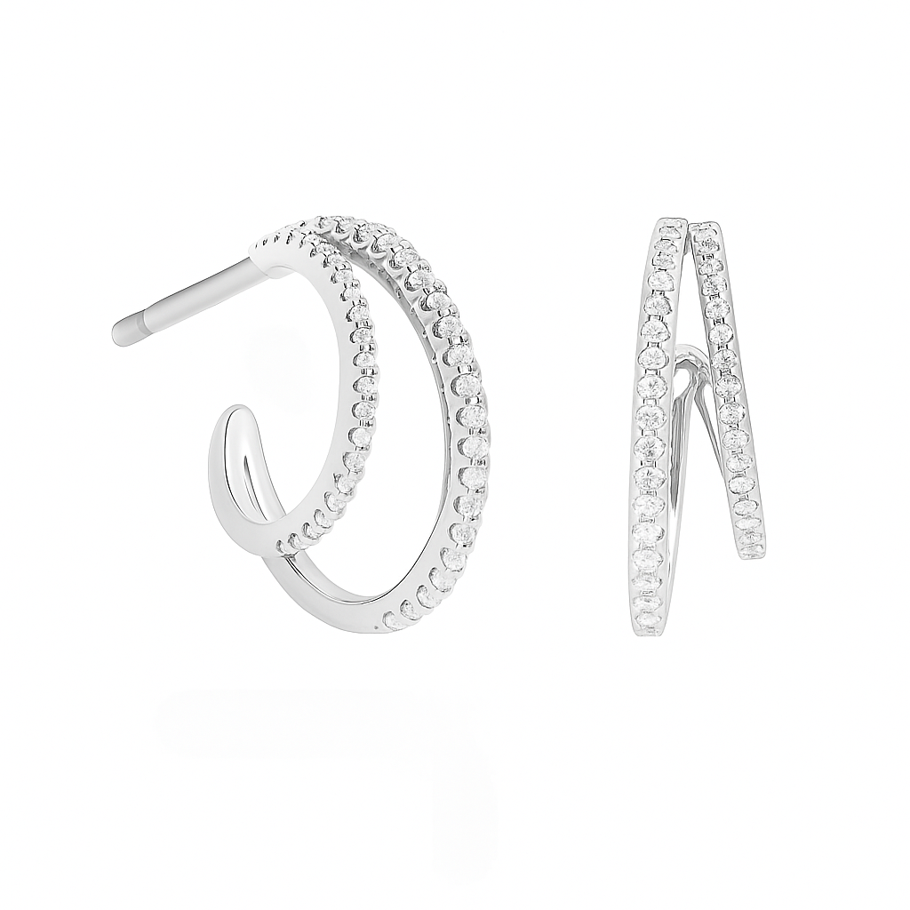Dora Hoop Earrings in Silver