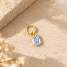 Load image into Gallery viewer, Emerald-Cut Crystal Charm in Gold
