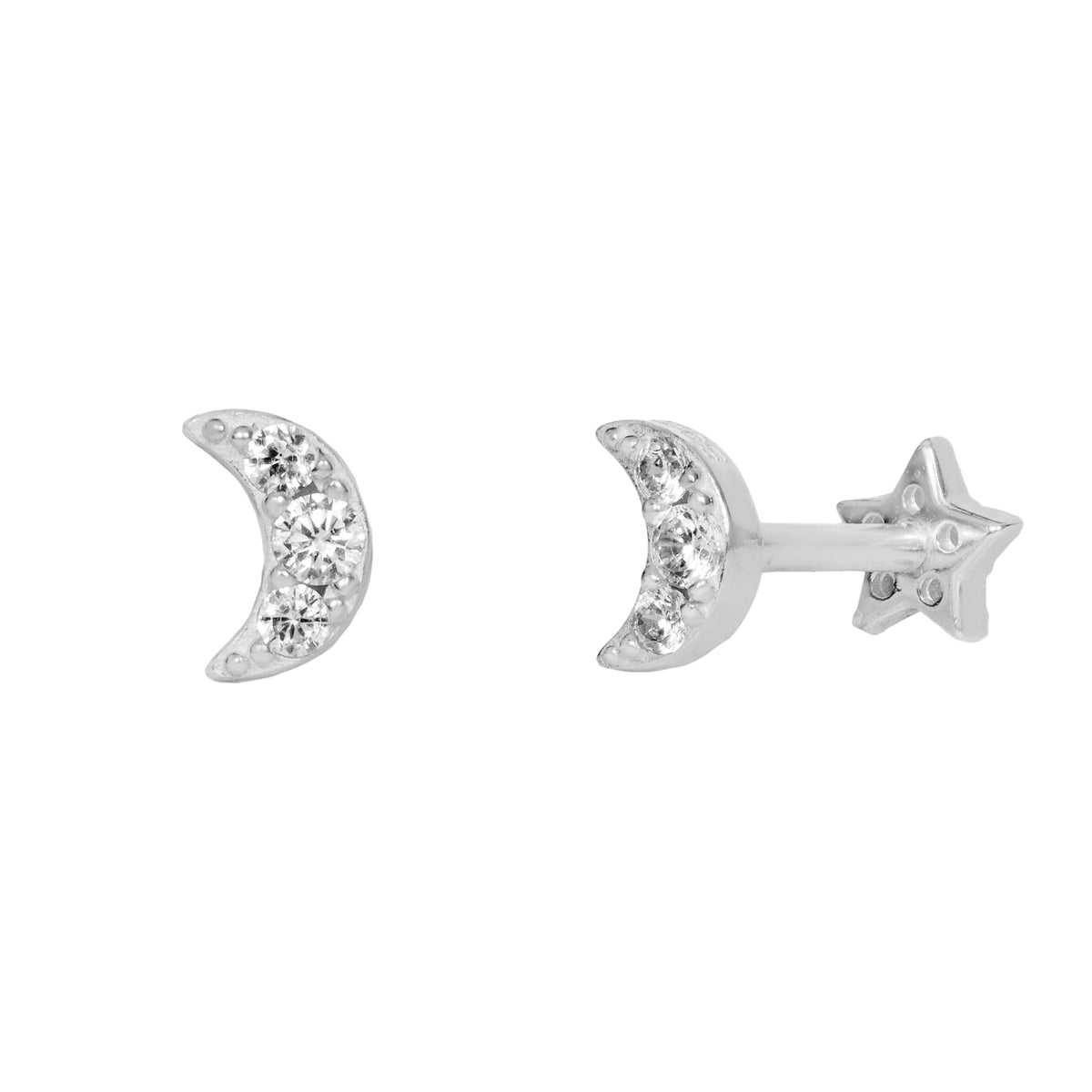 Janelle Double Sided Labret Stud Earring in Silver – Matchbox Jewellery UK