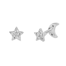 Load image into Gallery viewer, Janelle Double Sided Labret Stud Earring in Silver
