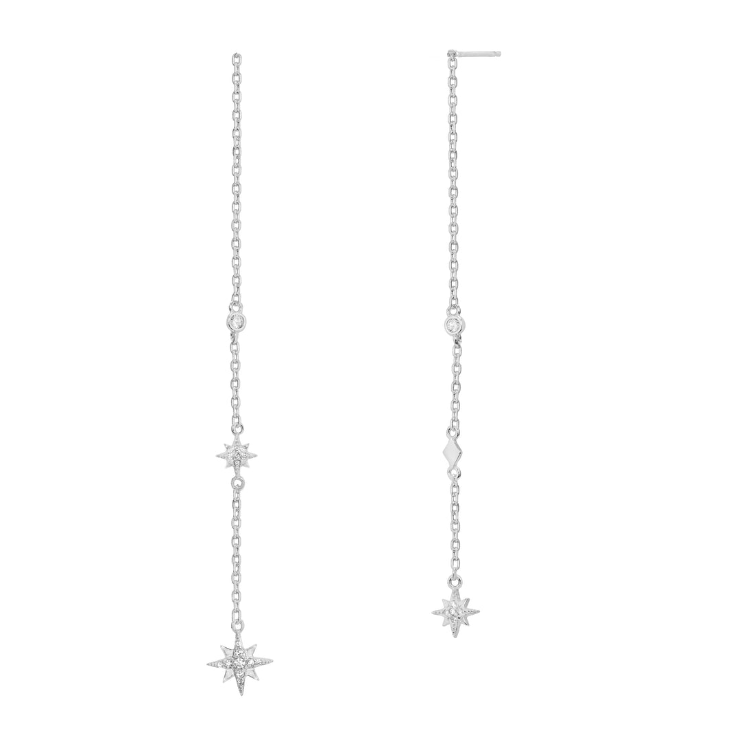 Jocelyn Threader Earrings in Silver