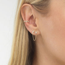 Load image into Gallery viewer, Keira Chain Double Stud Earring in Silver
