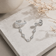 Load image into Gallery viewer, Amber Cuff and Chain in Silver
