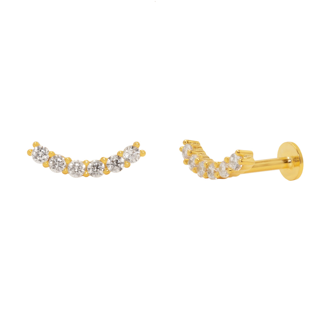 Natalia Flat Back Stud Earring in Gold