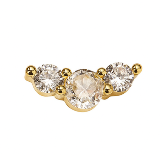 Noelle Flat Back Stud Earring in Gold