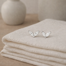 Load image into Gallery viewer, Silver stud butterfly earrings 
